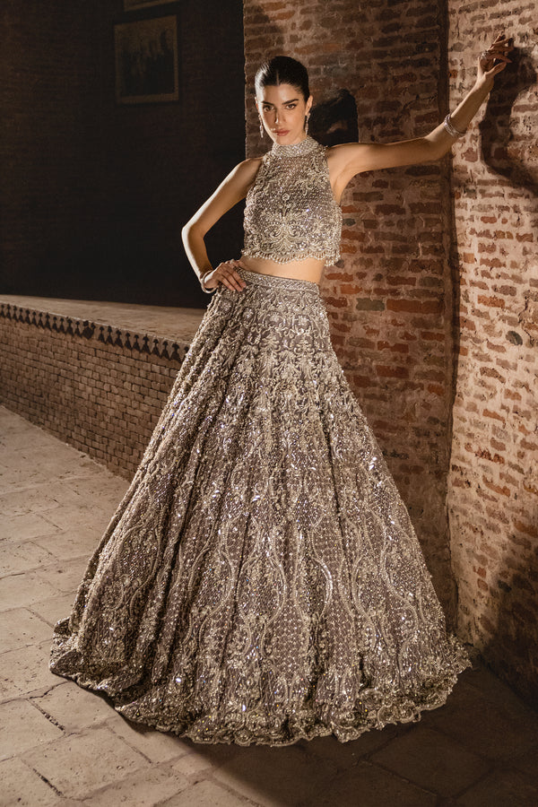 Lilac crystal Lehnga Choli Bridal (B24-003)